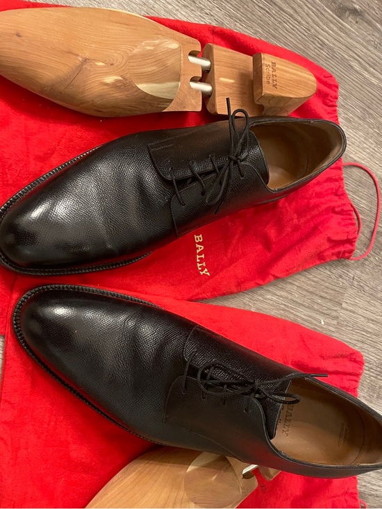 Bally Other - Bally Scribe Black Pebbled Leather Men’s Lace-Up Oxfords